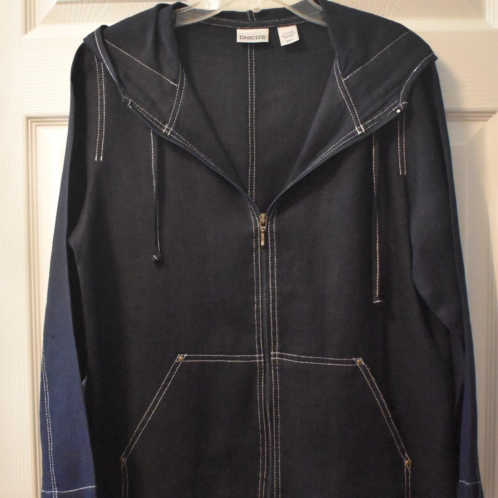 Chico's Blue Linen Capri PANTS & JACKET